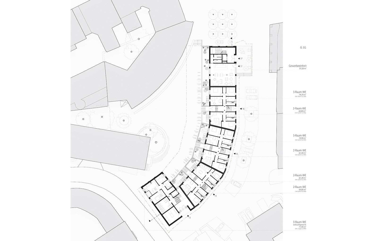 Neubau und Sanierung Wohn-und Geschäftsbebauung Schülershof 13-17 in Halle (Saale)